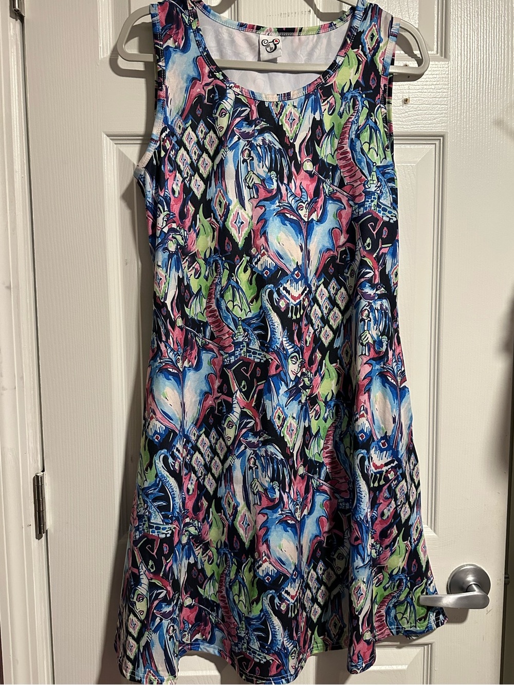 MM MakinMemoriesFun Maleficent Pattern Sleeveless Mini Dress Size S